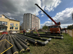 В г. Хотьково на ул. Михеенко продолжается реконструкция теплотрассы протяжённостью около 1,5 километра